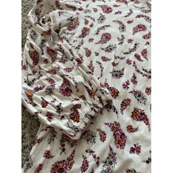 Old Navy Womens Blouse Size Large Floral Popover Long Sleeves Flowy Boho - Picture 3 of 11